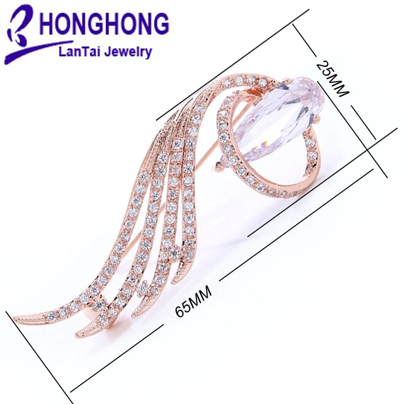 HONGHONG высокое качество Броши для женщин бренд Роскошные булавки броши для Свадебные букеты розовое золото Покрытие модные украшения