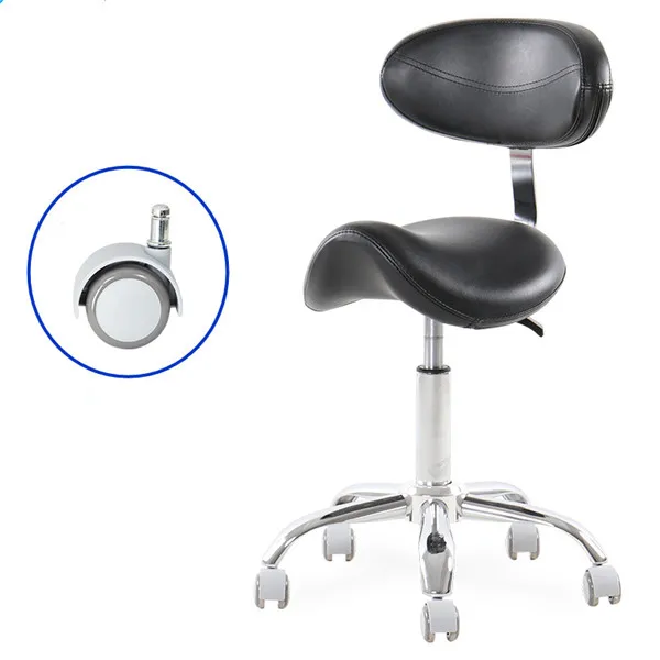 Стоматологическое мобильное кресло офтальмологическое седло стул доктор стул из искусственной кожи стоматологическое кресло седло стул вращающееся эргономичное вращающееся кресло - Цвет: Black Color W Back