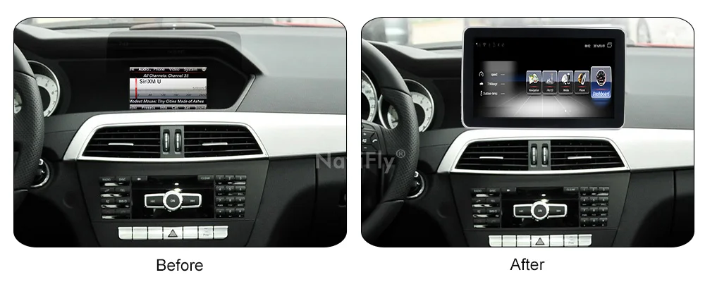 Discount Navifly 3G RAM 32G ROM Android Car Audio gps cassette for Mercedes Benz C Class W204 S204 2011 2012 2013 with 4G SIM Card wifi 10