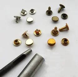 10 комплектов металлические детали ремни для сумок ручка заклепки композитная Кнопка Hardwear Кожа дырокол багаж и сумки части бронза