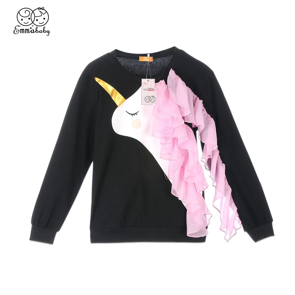 

New Fashion Adorable Kid Unicorn Sweatshirts Newborn Baby Girls Long Sleeve Unicorn Ruffle Tops Sweatshirts Lovely Kid Clothes