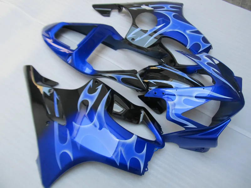 

Injection mold Fairing kit for HONDA CBR600F4I 01 02 03 CBR600 F4I 2001 2002 2003 Flames blue black Fairings set+7gifts HP03