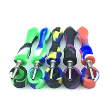 Силиконовый нектарный набор, концентрат, дымовая труба, собираемая с титановым наконечником GR2, пищевой кремний, мини NC, медовая птица, Dab, солома, силикон