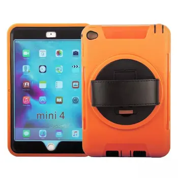 

For Apple iPad Mini 4 360 Rotating Rugged Shock Proof Case Cover HD Screen Protector Adjustable Leather Hand Strap