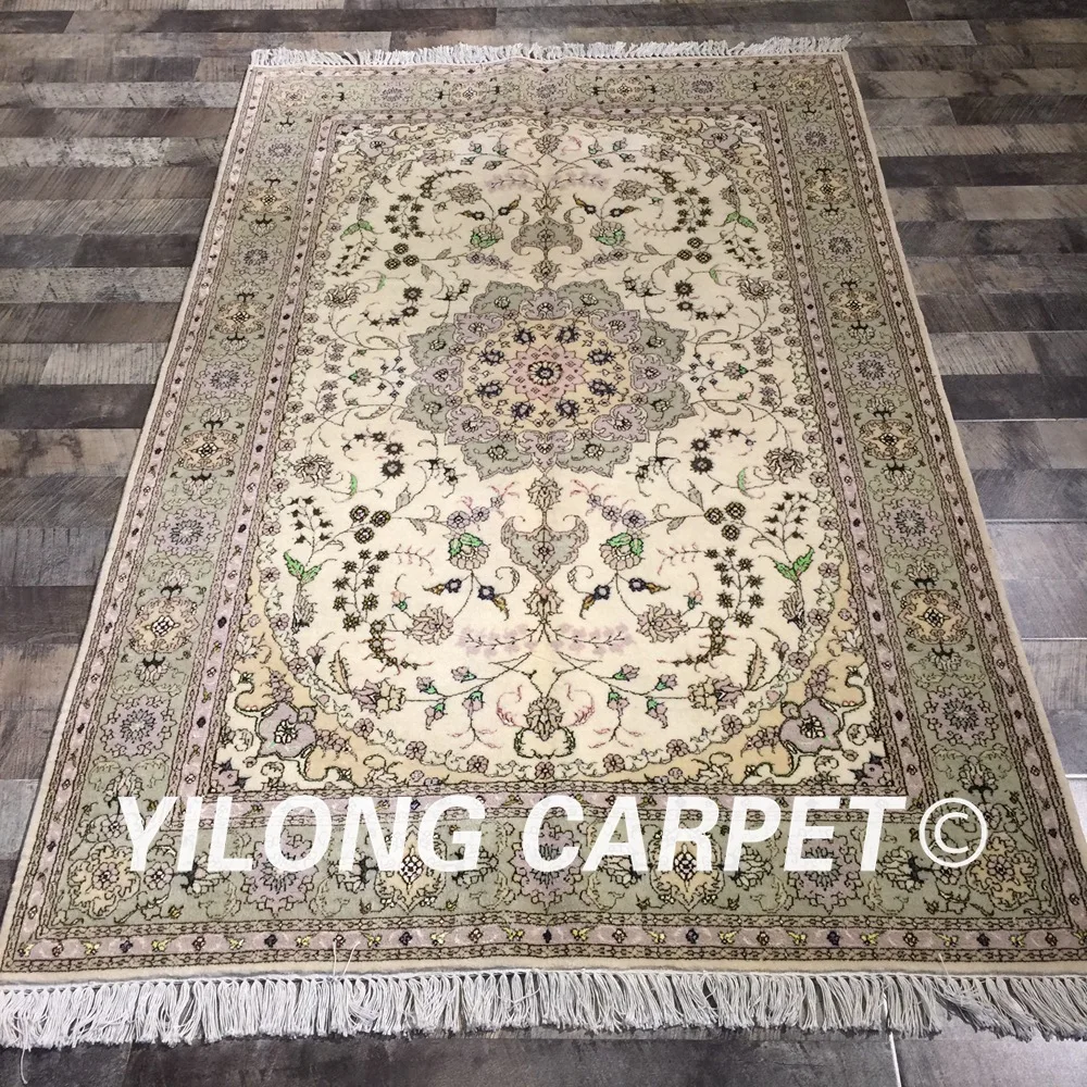 Yilong 4'x6' ручной работы изысканный персидский ковер прочный Восточный ручной работы ковёр из шелка и шерсти(WY2107S4x6