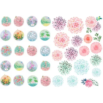 

1 PCS Colorful Flower Pattern Korean Precut Decoration Stickers Desk Organizer School Supplies Office Accessories