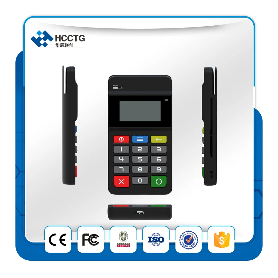 Мобильный платежный терминал PCI+ EMV Сертифицированный Bluetooth MPOS с клавиатурой HTY711