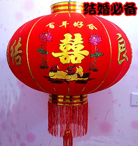 Китайский фонарь весенние праздничные фонари красные праздничные фонари свадебные фонари диаметр 38 см - Цвет корпуса: Mandarin ducks