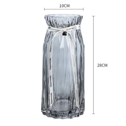 Цветная стеклянная ваза гидропоника прозрачная ваза для цветов простая гостиная столовая украшение цветная сушеная ваза для цветов - Цвет: M-020