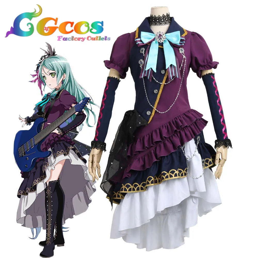 CGCOS Бесплатная доставка Косплей Костюм COS BanG Dream! Черный крик Roselia Hikawa Униформа