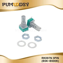 5 шт. RK097N 5 к 10 к 20 к 50 к 100 к 500 к B5K с переключателем аудио 3pin вал 15 мм усилитель потенциометра уплотнения
