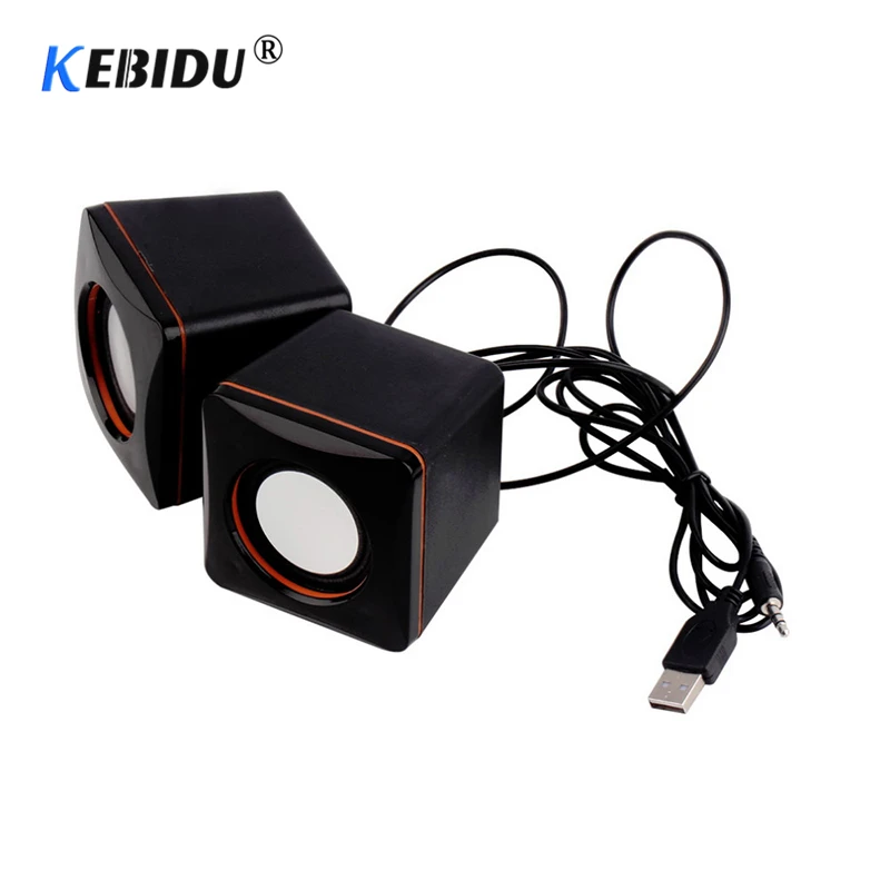 

kebidu HOT Mini USB Wired Speaker Music Player Amplifier Loudspeaker Stereo Sound Box for Computer Desktop PC Notebook