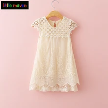 Для детей от 2 до 6 лет Детская одежда; платье для девочек кружева платье принцессы Новые Девушки Летнее вечернее платье для дня рождения модная детская одежда
