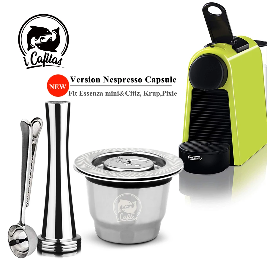 

ICafilas Espresso Capsulas Filter Recargables Nespresso Stainless Steel Metal Nespresso Refillable Coffee Capsule Reusable Pods