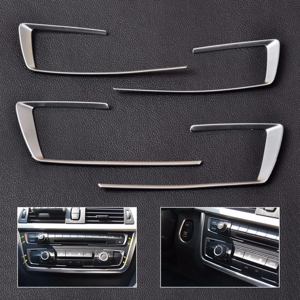 Auto Center Console Dashboard Button Cover Trim Chrome ABS Car Styling