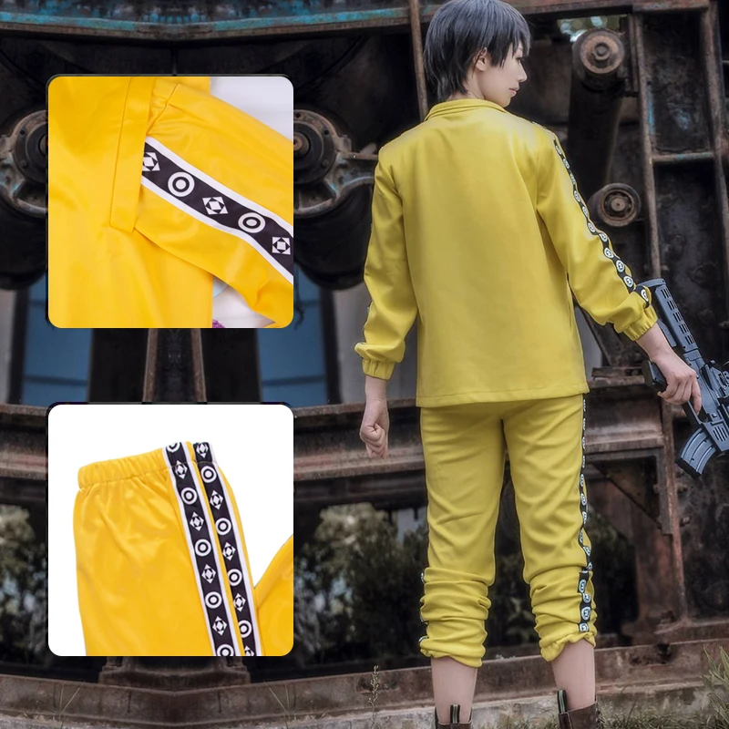  New PUBG Game Playerunknown's Battlegrounds Cosplay Costume Little Yellow Sports Clothes+Pants Suit