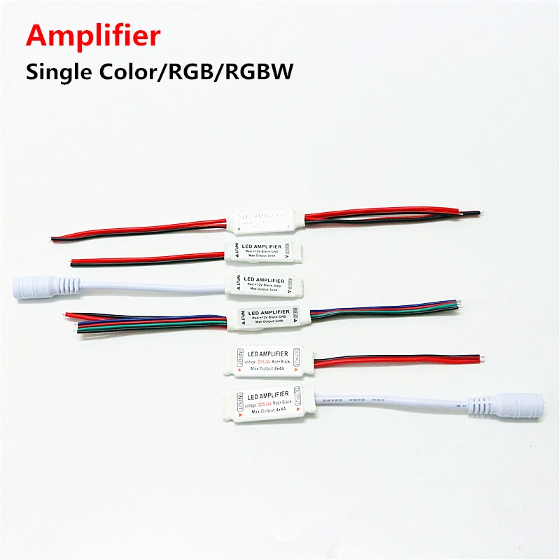 1Pcs Single Color / RGB / RGBW LED Amplifier DC 5V 12V 24V 12A 16A Power Repeater Console Controller for SMD 3528 5050 LED Strip