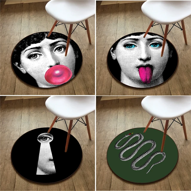 US $12.89 Fornasetti Carpet Round Chair Mat Yoga Mat for Exercise Bar Living Room Pad Mirror Floor Mirror Mat