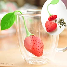 2 шт.! Красный силиконовый ситечко для заваривания чая в виде клубники, безопасный нетоксичный фильтр для чайных шариков