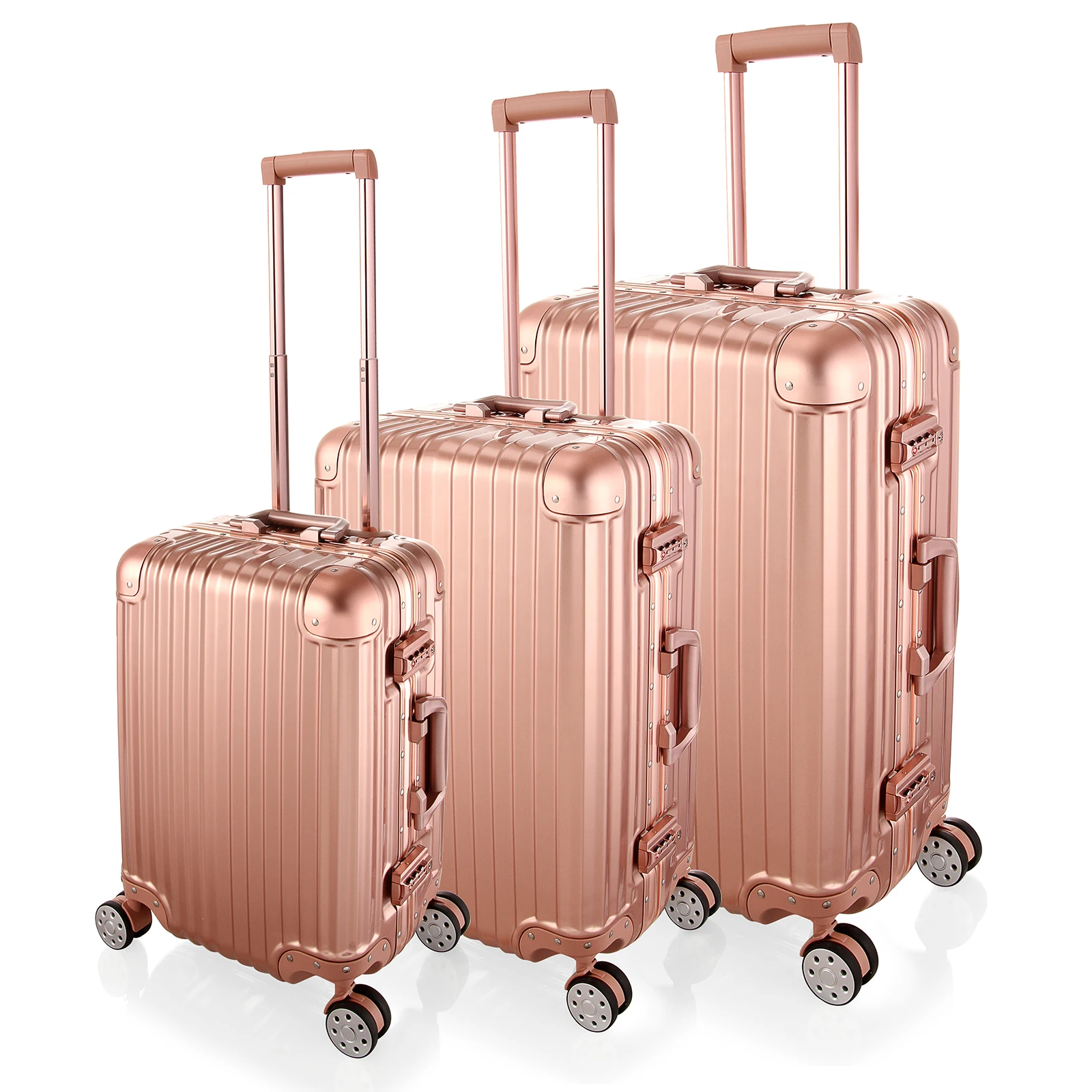 

20/24/28 Inch Suitcase Case Luxury Rose Gold Travel Suitcases On Wheels Spinne Aluminum Frame Suitcase Hand Luggage Trolley