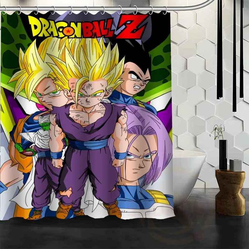 Лучший Хороший индивидуализированный Жемчуг дракона Z Goku занавеска для душа шторка для ванны водонепроницаемая ткань для ванной комнаты больше размера W#@ 1 - Цвет: Черный