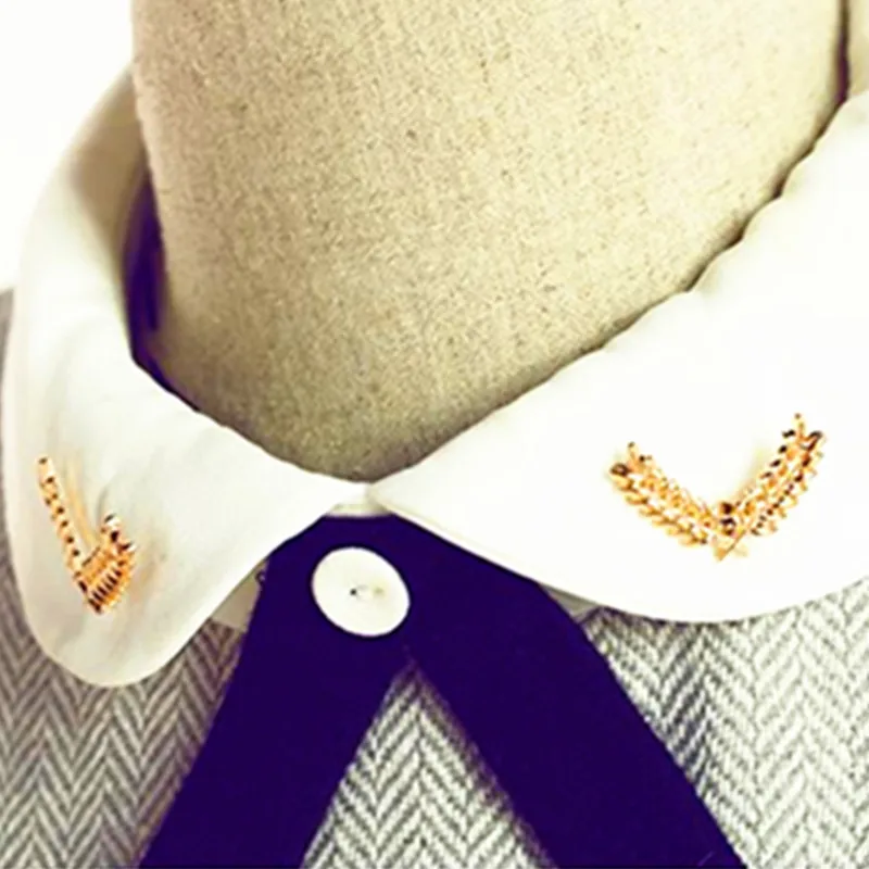 z10 Fashion Gold Retro Shirts Brooch Wheat Jewelry Men Tips Collar