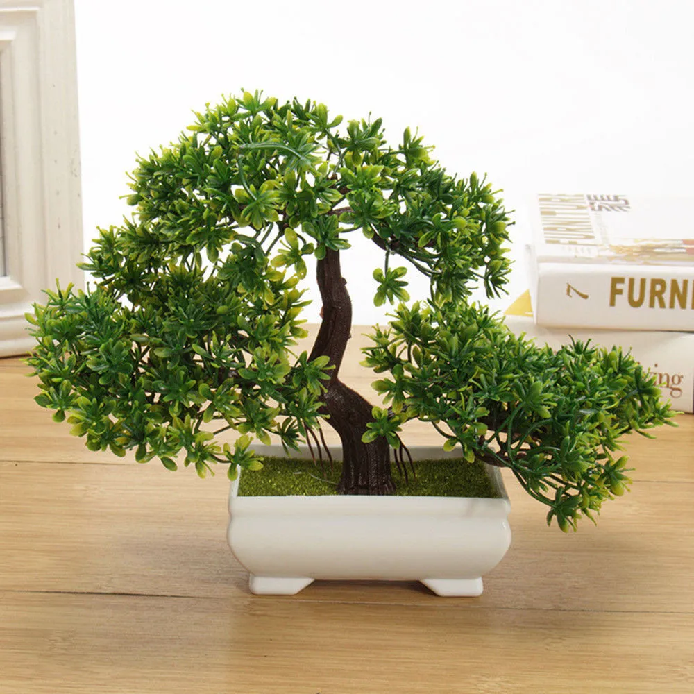 

Plastic Artificial Tree Plants Ceramics Bonsai Tree Pot Culture For Office Home Living Room Furnishings Decorative