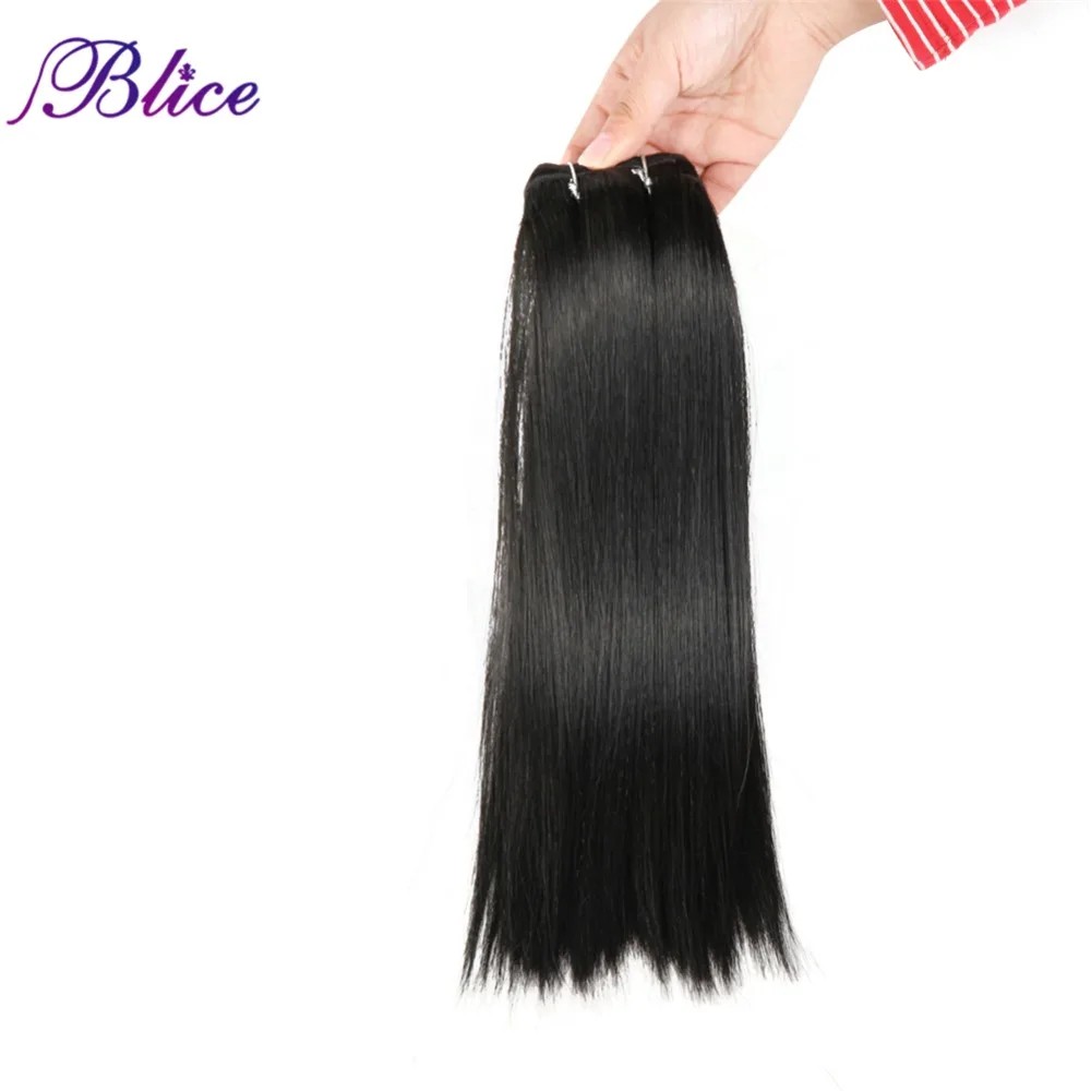 Blice искусственные завитые волосы 16-26 дюймов, прямые волосы Yaki bundls-переплетения двойной длинный утка шиньон для волос для наращивания 100 г/шт. 3 шт./лот
