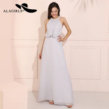 

Alagirls New Arrival Chiffon Prom dress vestido de fiesta largos de noche elegante A Line Evening Dresses 2020 Hot Sale Dresses