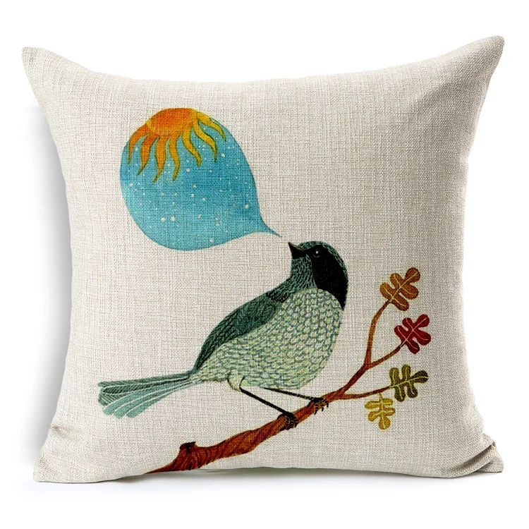 Simple Design Bird Cushion Cover Pillow Case Home Decor Almofadas 18