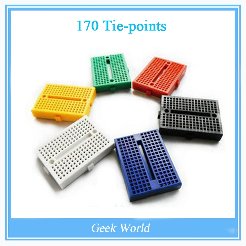 5PCS Mini Black Solderless Prototype Breadboard 170 Tie-points For Arduino NEW