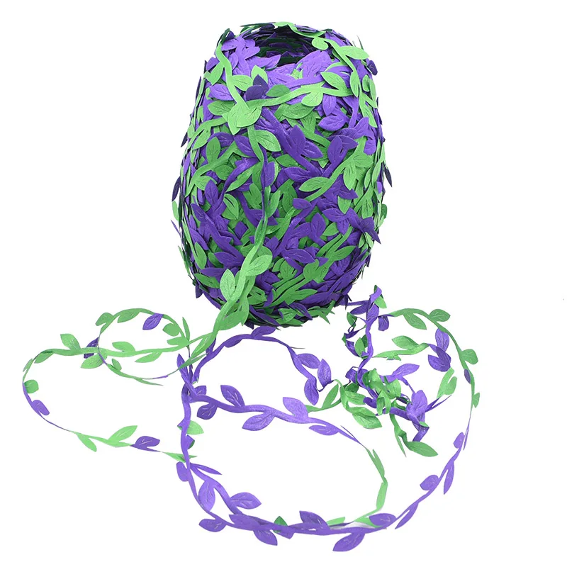 10 м красочные шелковые листья лента Швейное Ремесло фетровая отделка подарок «сделай сам» день рождения Летняя Вечеринка гирлянда Бантинг Свадьба Висячие деко