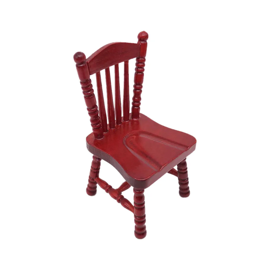 

1PC Exquisite Cute Dollhouse Miniature 1:12 Mini Carved Chairs Living Room Kids Pretend Play Toy Miniature C624