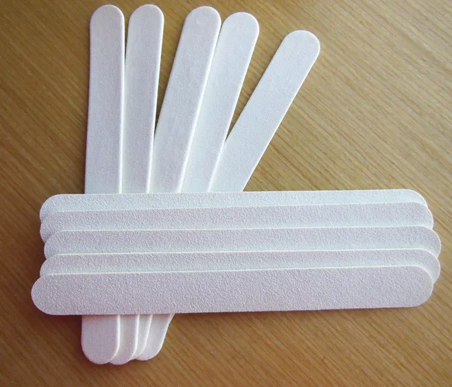 50 Pcs White Emery Board 100 180 Wood Nail File Wooden 50 Pcs White Emery Board 100 180 Wood Nail File Wooden Care Tool