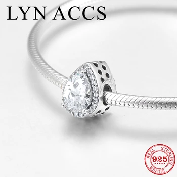 

2019 New Shiny water droplets 925 Sterling Silver like crystal clear CZ fine Beads DIY Jewelry making Fit Pandora Charm Bracelet