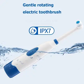 

Automatic Ultrasonic Electric Toothbrush Rotating Electric Tooth Brush Battery Operated with 2 Brush Heads IPX7 Waterproof