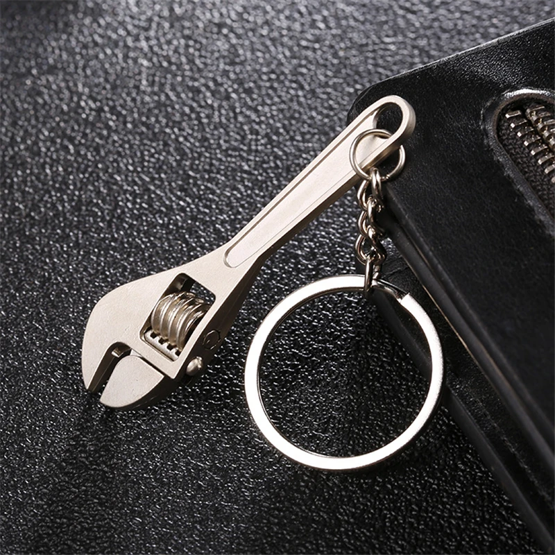 

2018 New Zinc Alloy Silver Plated Changeable Spanner Keychain Wrench Key Chain Creative Keyfob Tools Keyring