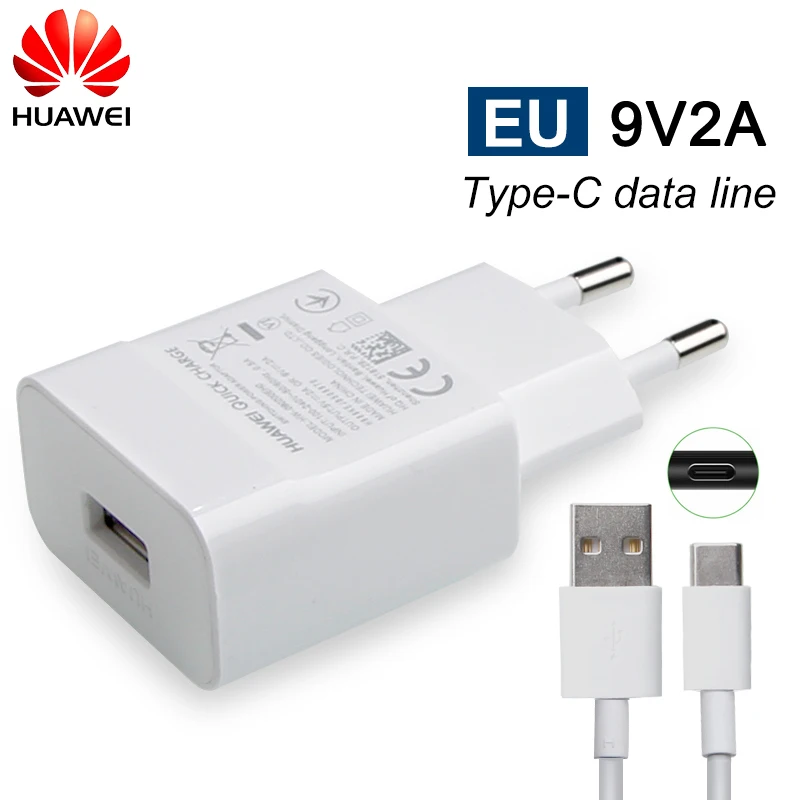 Оригинальное зарядное устройство huawei, 5 В/2 А, 9 В/2 А, USB, быстрая зарядка для huawei P8 P9 Plus Lite Honor 8 9 Mate10 Nova 2 2i 3 3i, зарядное устройство - Цвет: 9V2A Type-C