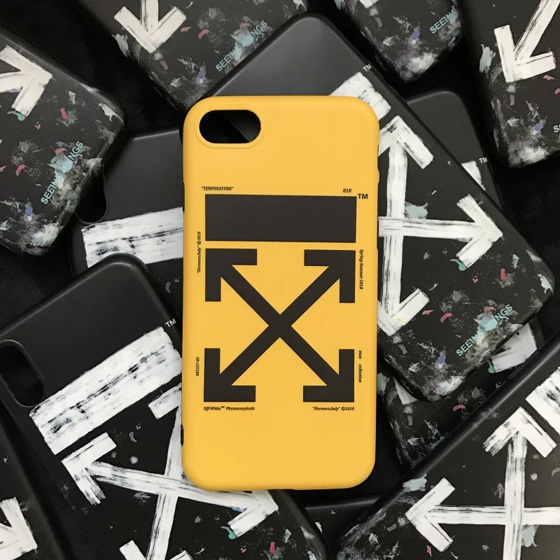 

Fashion Man off white Present Mobile Phone Case For iPhone X XS MAX Arrow pattern phone shell For Apple XR 6 7 8 plus