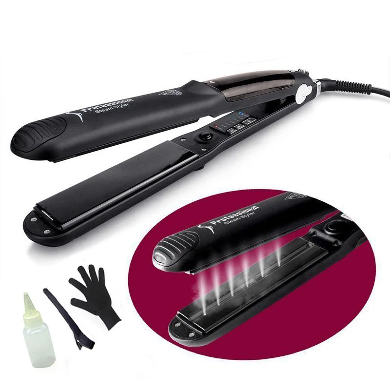 Beli Uap Rambut Pelurus Atlet Curling Putra Asli Merek Keramik Profesional Flat Besi Uap Minyak Steampod Catok Curly Styler