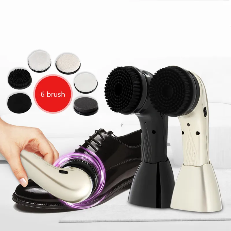 

USB Connector Automatic Leather Brush Shoes Polisher with 6 Brush heads