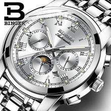 Switzerland Automatic Mechanical Watch Men Binger Luxury Brand Mens Watches Sapphire Wristwatches Waterproof relogio masculino