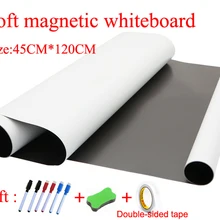 Flexibele Zachte Magnetische Whiteboard Magneten Voor Kinderen Home Office Dry-Erase Board Grootte 45 Cm X 120 Cm gift Dubbelzijdige Tape