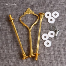 Высококачественная металлическая Корона три слоя 1 закуски ремесло торт керамическая тарелка фруктов Золотой 02001-74