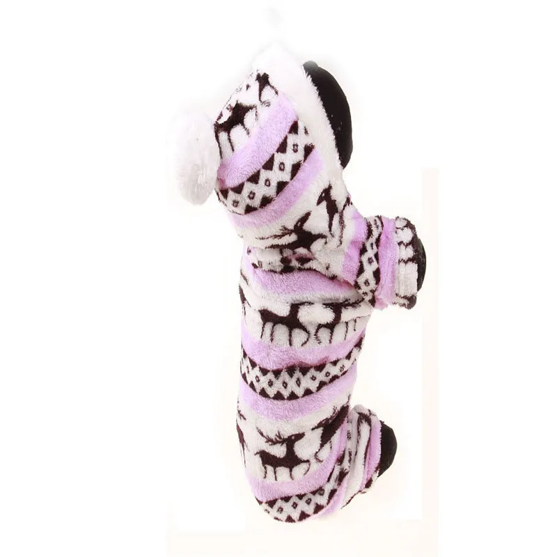 Одежда аксессуары для плюшевые вещи Одежда для питомцев, собачий Пижамный комбинезон милый мягкий хлопок щенок плюшевый Пижама с котами пальто Лидер продаж - Цвет: Pink S