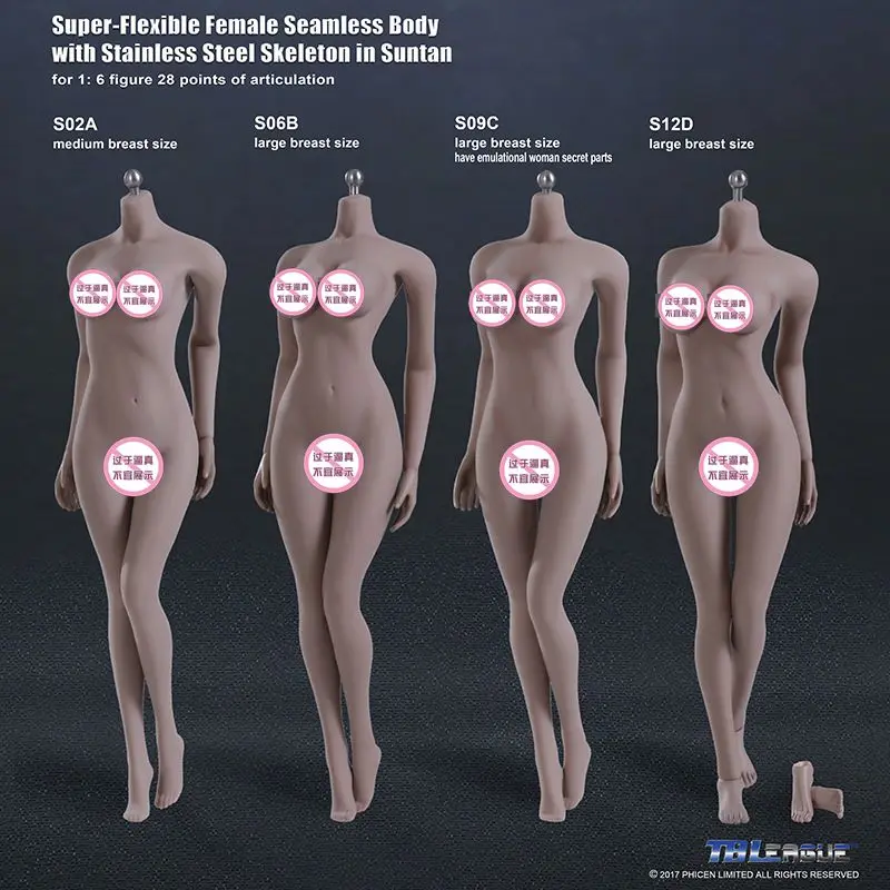 TBLeague S29b Figure 1/6th Phicen Female Suntan Skin Mid Bust Seamless Body Doll for sale online