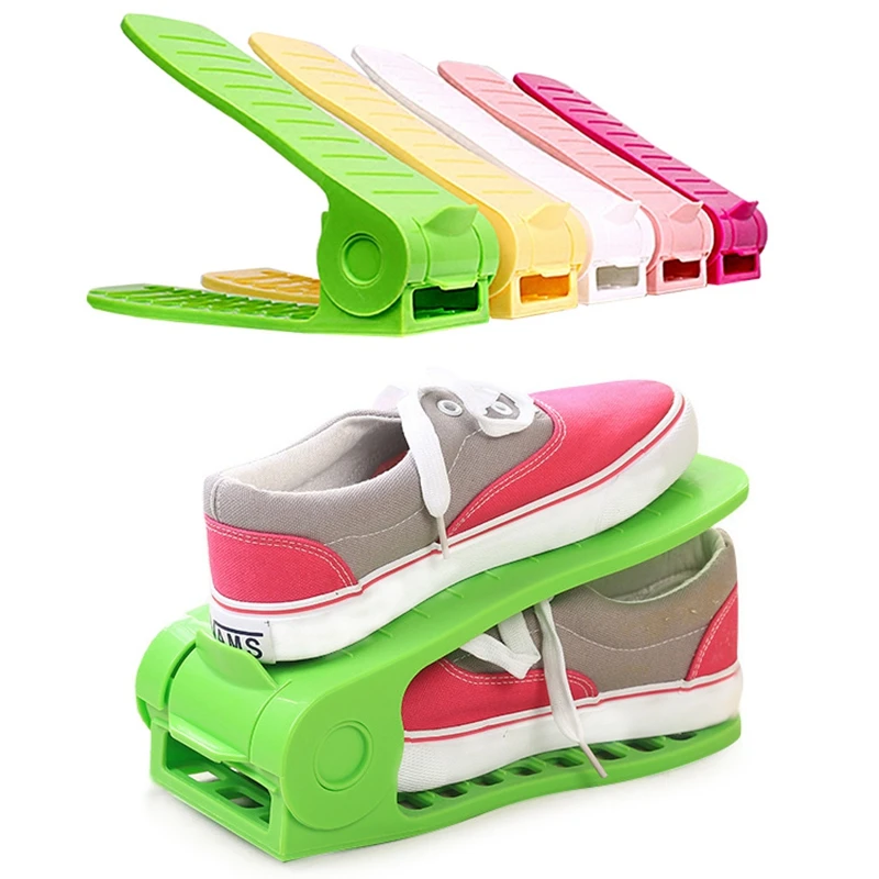 

Thicken adjustable Shoe Storage Stand Shelf Shoe Rack Organizer Space Saver Holder Plastic Shoes box Organizers Home Decoration