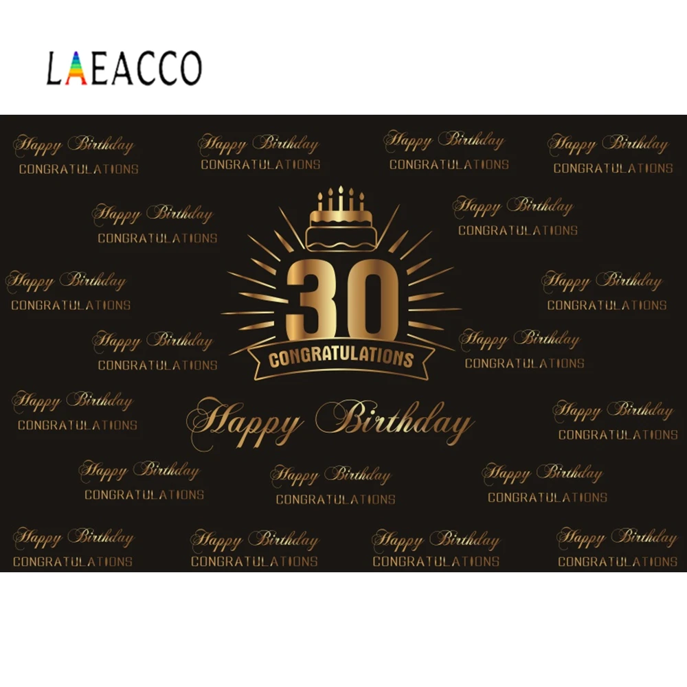 

Laeacco Happy 30th 40th 50th Birthday Poster Scene Photographic Background Personalized Custom Photography Backdrop Photo Studio