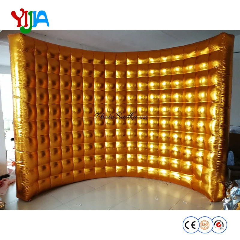 Shipping Free Total Gold Or Total Silver Inflatable Wall Photo Booth Background Inflatable Wall For Party Wedding Events