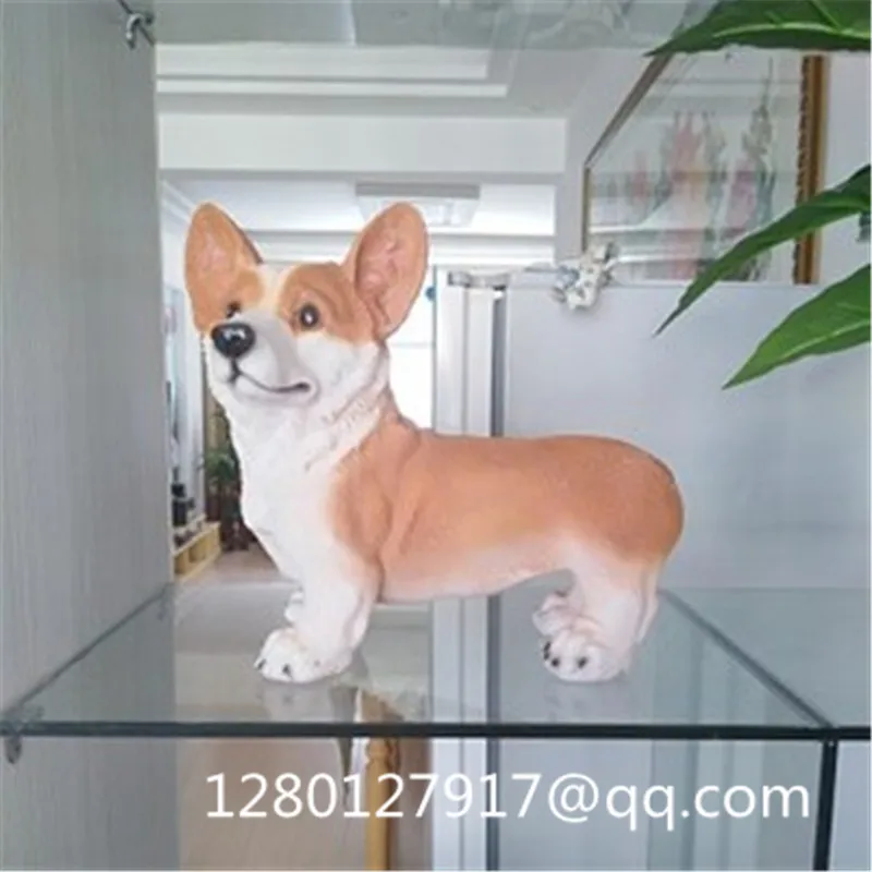 Имитация животного милый щенок статуя вельш корги домашний декор минималистский стиль смола фигурка Коллекционная модель игрушки P944